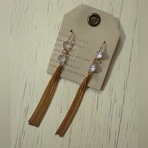 NWT Anthropologie Gold Tassel Earrings